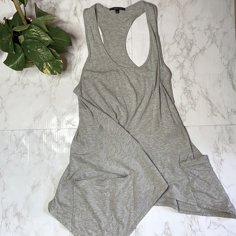 Lengthy Racerback Tank With Side Pockets